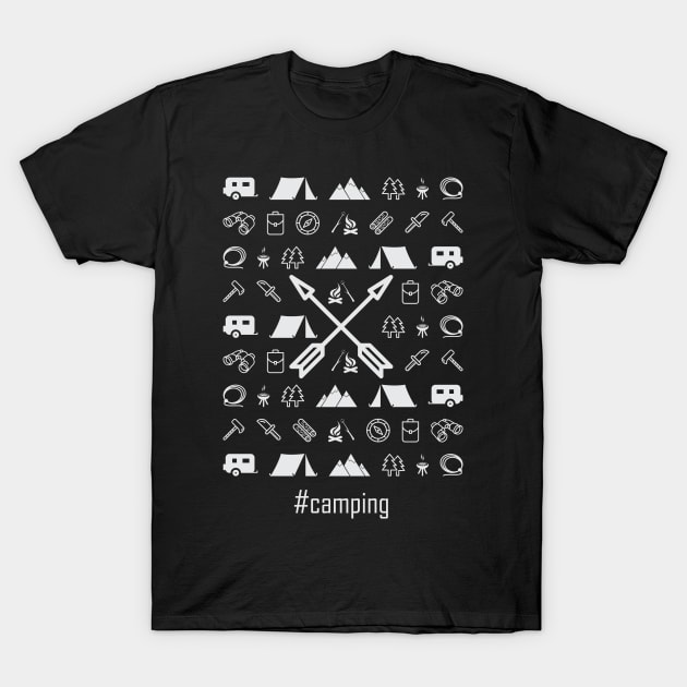 Camping Pattern T-Shirt by POD Anytime